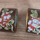 Duo de ronds de serviette vintage en émail cloisonné chinois