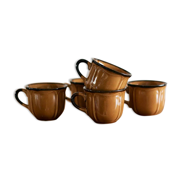 Lot de 5 tasses à café camel
