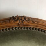 Green shepherdess armchair Louis XV style