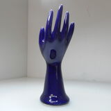 Vintage blue ceramic hand