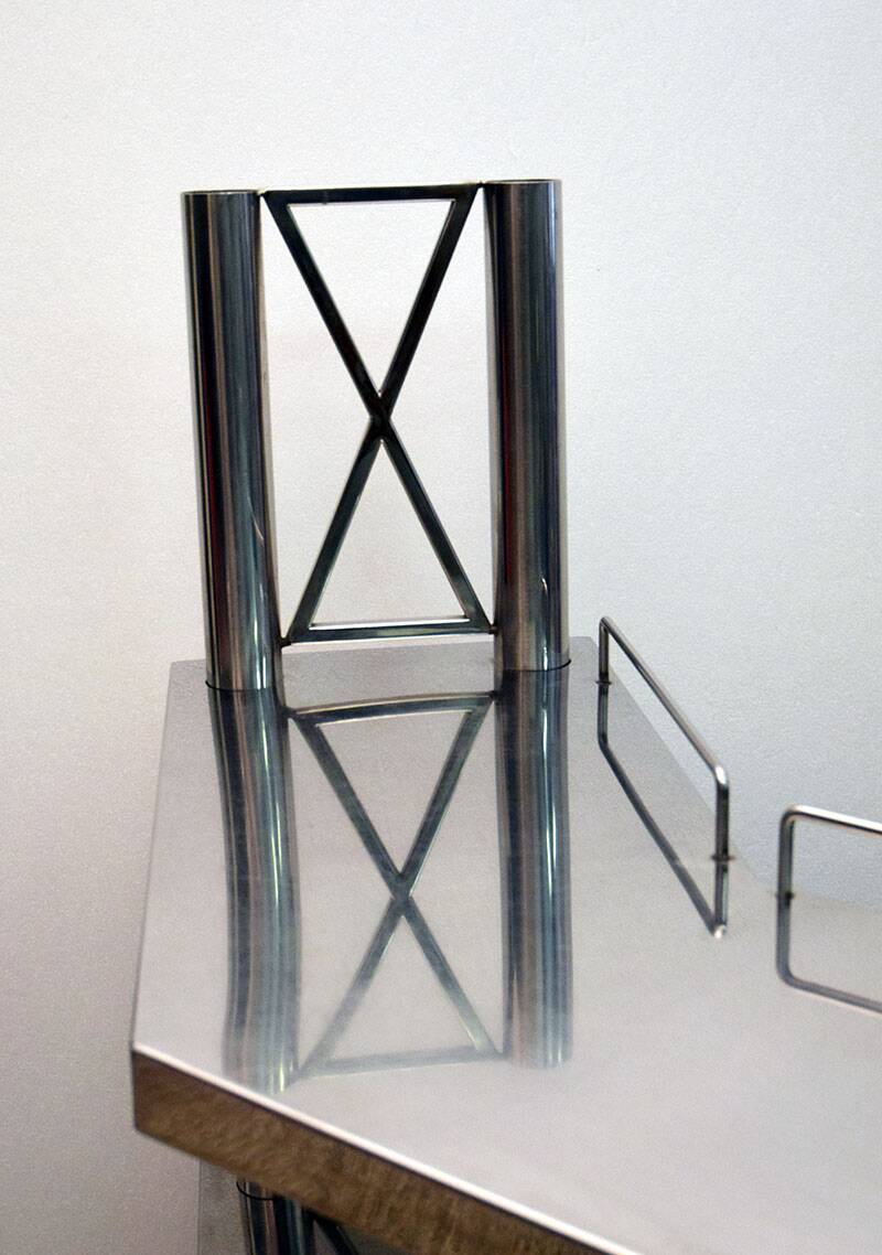 Steel console made in Italy, 1970s