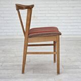 1960s, pair of Danish dining chairs, solid oak wood, furniture wool.