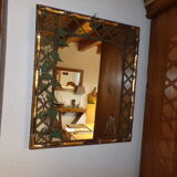 Vintage Hand printed Mirror by Braddell Enterprises | 1970s/80s