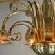 Venetian chandelier in golden murano glass, 8 arms of light