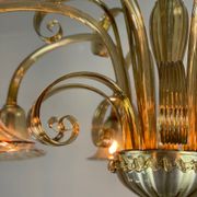 Venetian chandelier in golden murano glass, 8 arms of light