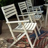 Vintage white wooden garden furniture