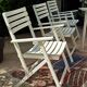Salon de jardin bois blanc vintage