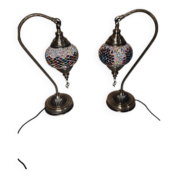 Duo de lampe mosaïque turque