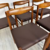 1960s Set of 6 vintage Danish Teak Dining Chairs by H.W. Klein for Bramin