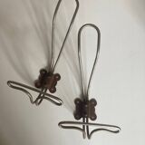 Pair of modernist curved coat hooks 1950