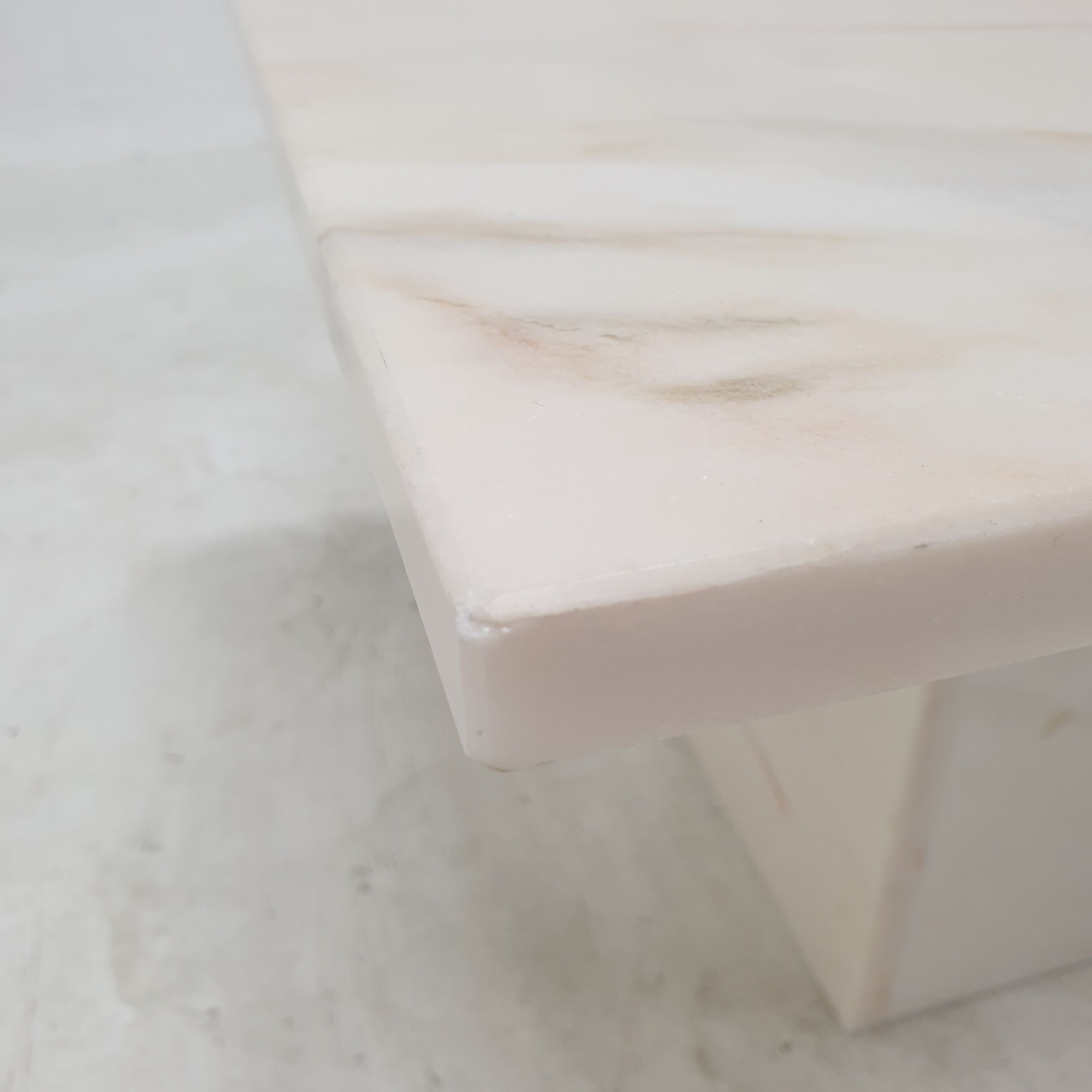 Set of 2 italian marble side tables, 1980's