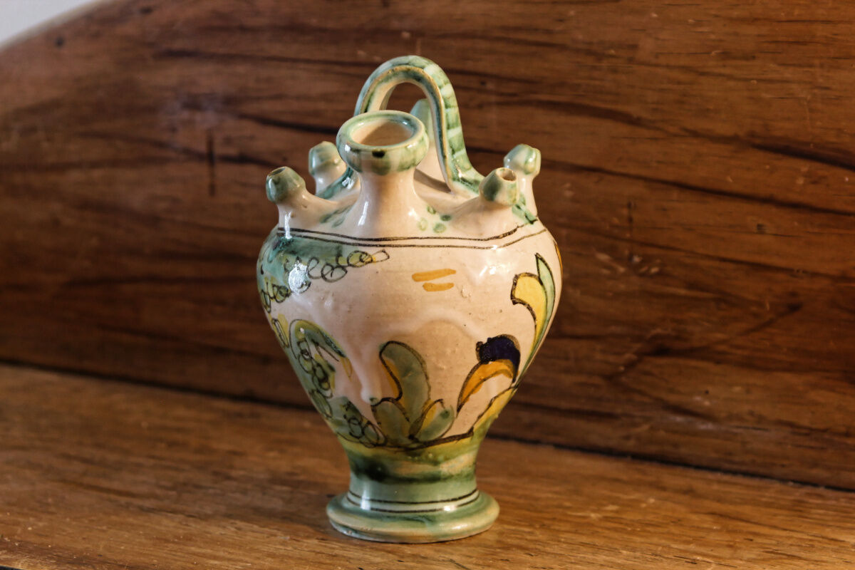 Glazed terracotta jug