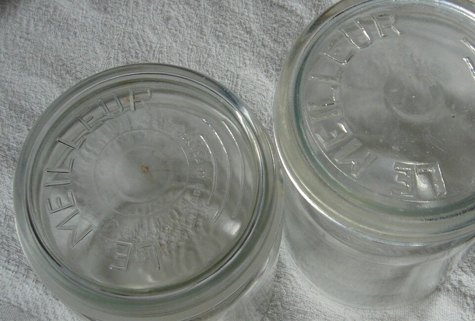 Lot 3 jars the best transparent glass 1 l cover
