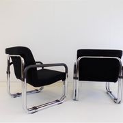 2 Cazzaro Bauhaus tubular steel armchairs