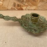 Antique Vintage Gilt Bronze Cellar Raz Hand Candle Holder