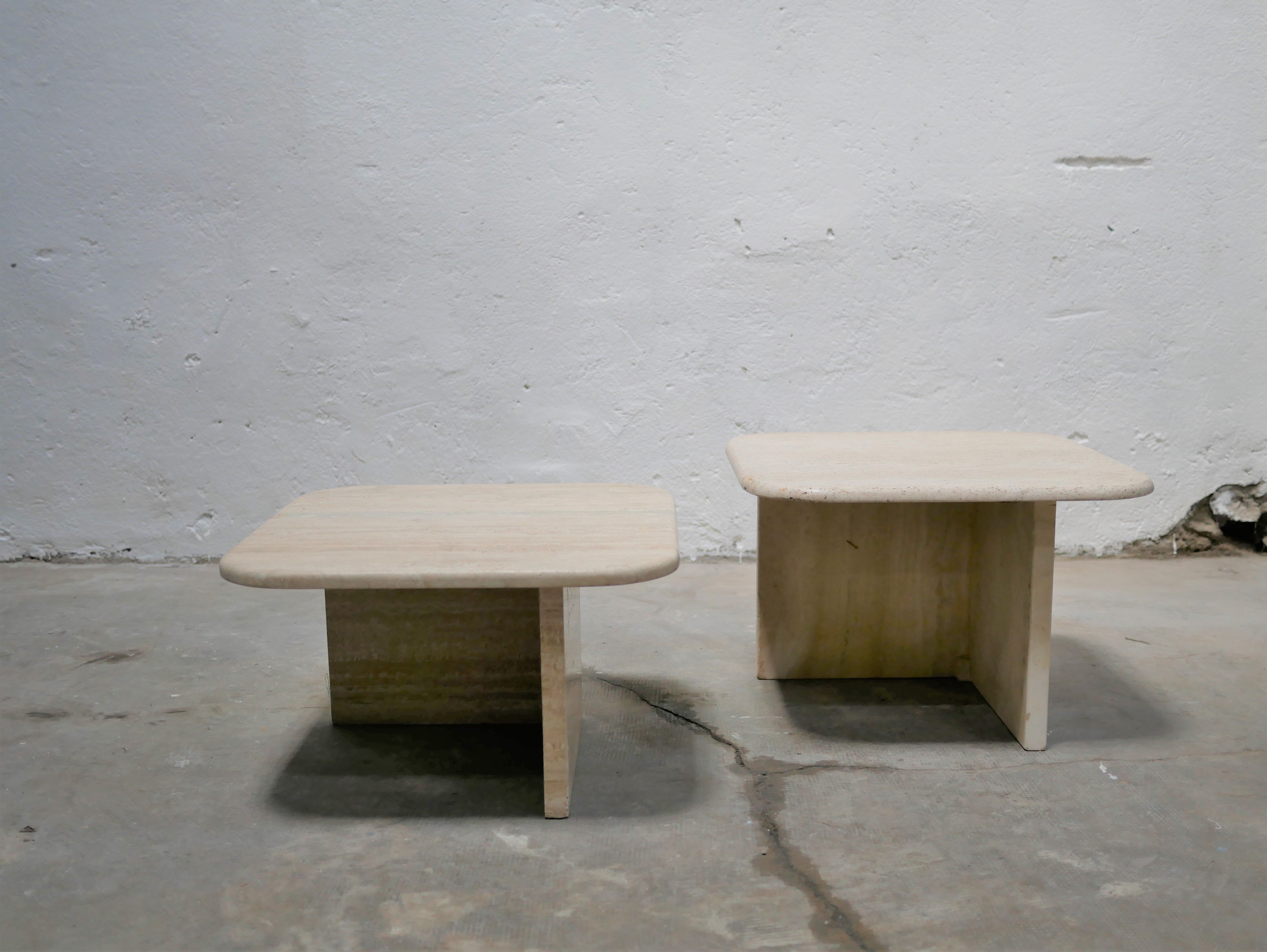 Coffee tables in travertine