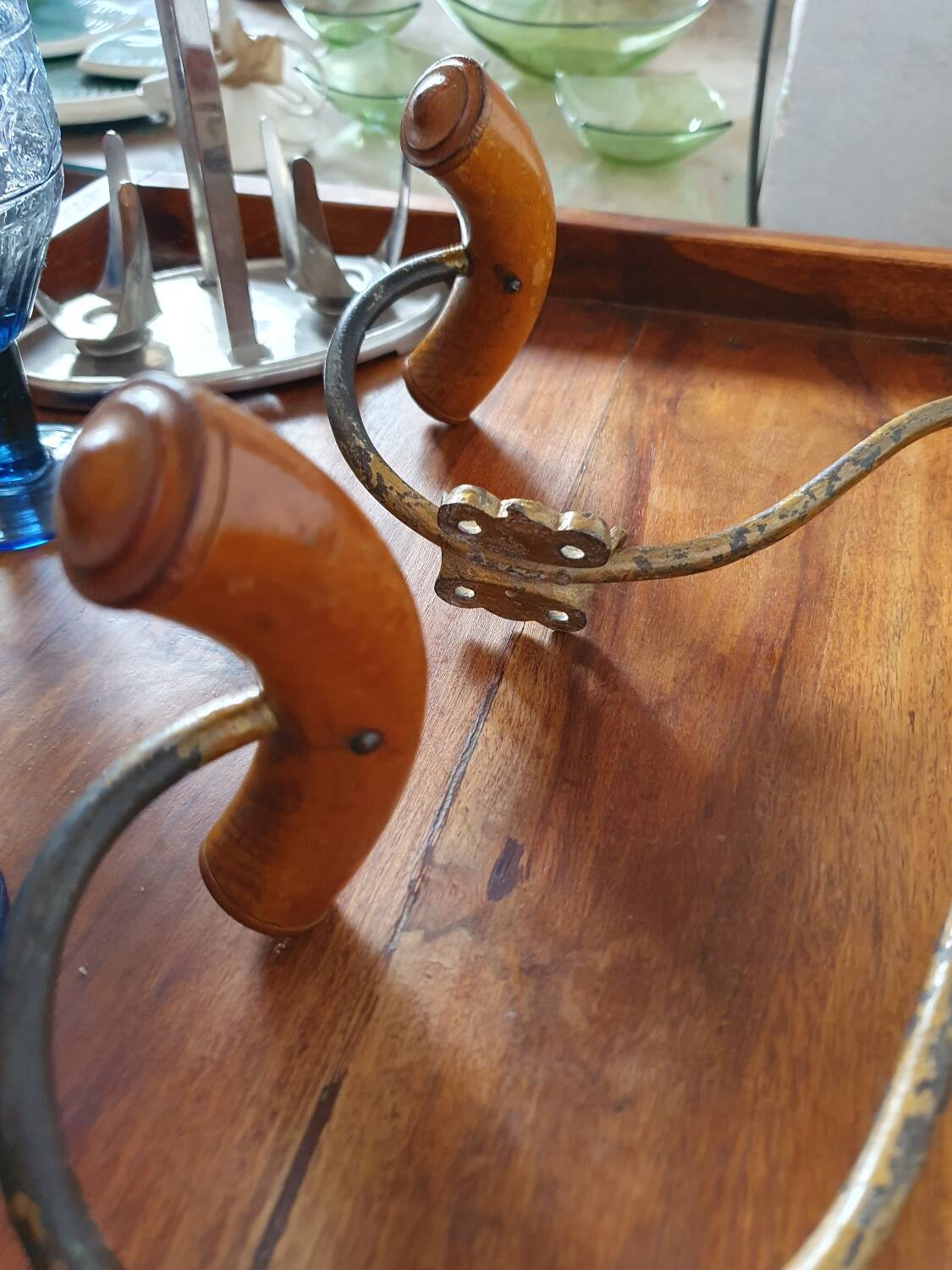 2 coat racks - wall hooks (wood and metal)