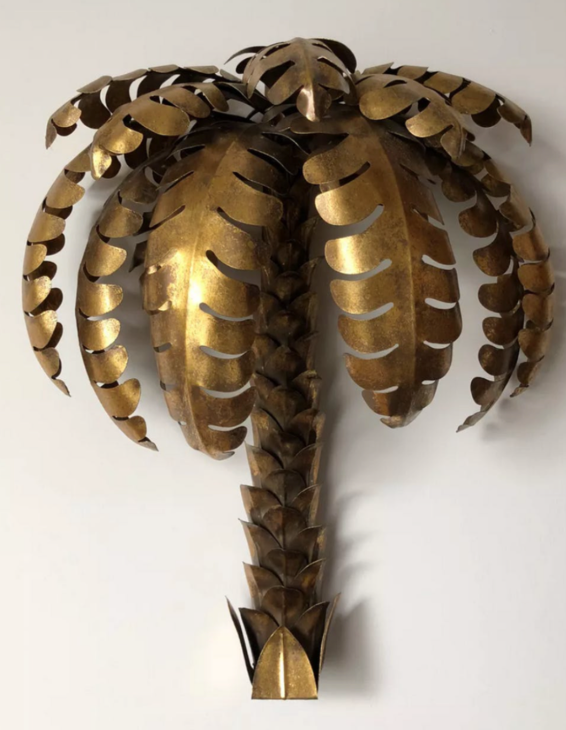 Palm wall lamp Golden Metal Year 70's