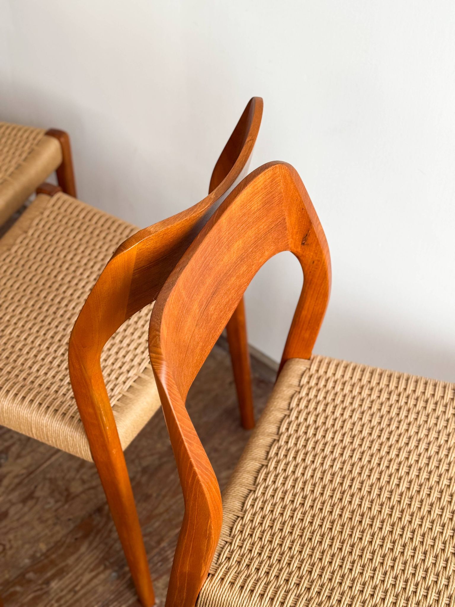 Set of 10 chairs 71 in teak by Niels O. Møller, JL Moller, Mid Century