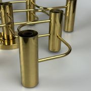 60s 70s 9-bulb ceiling lamp from Leola Leuchten Germany in brass