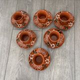 6 João Vale Terracotta Coffee Cups and Plates