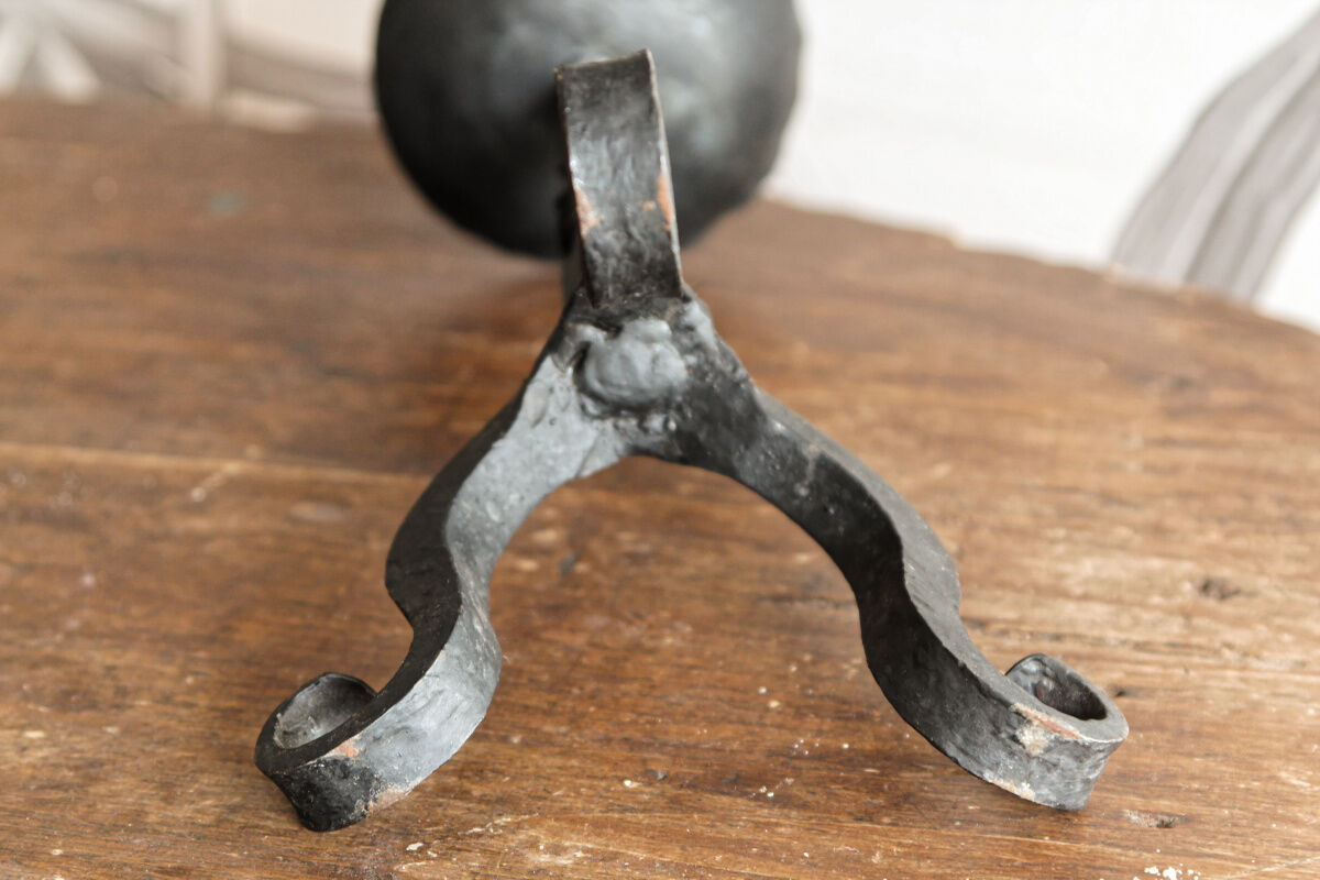 Candlestick picnic wrought iron candle, folk art