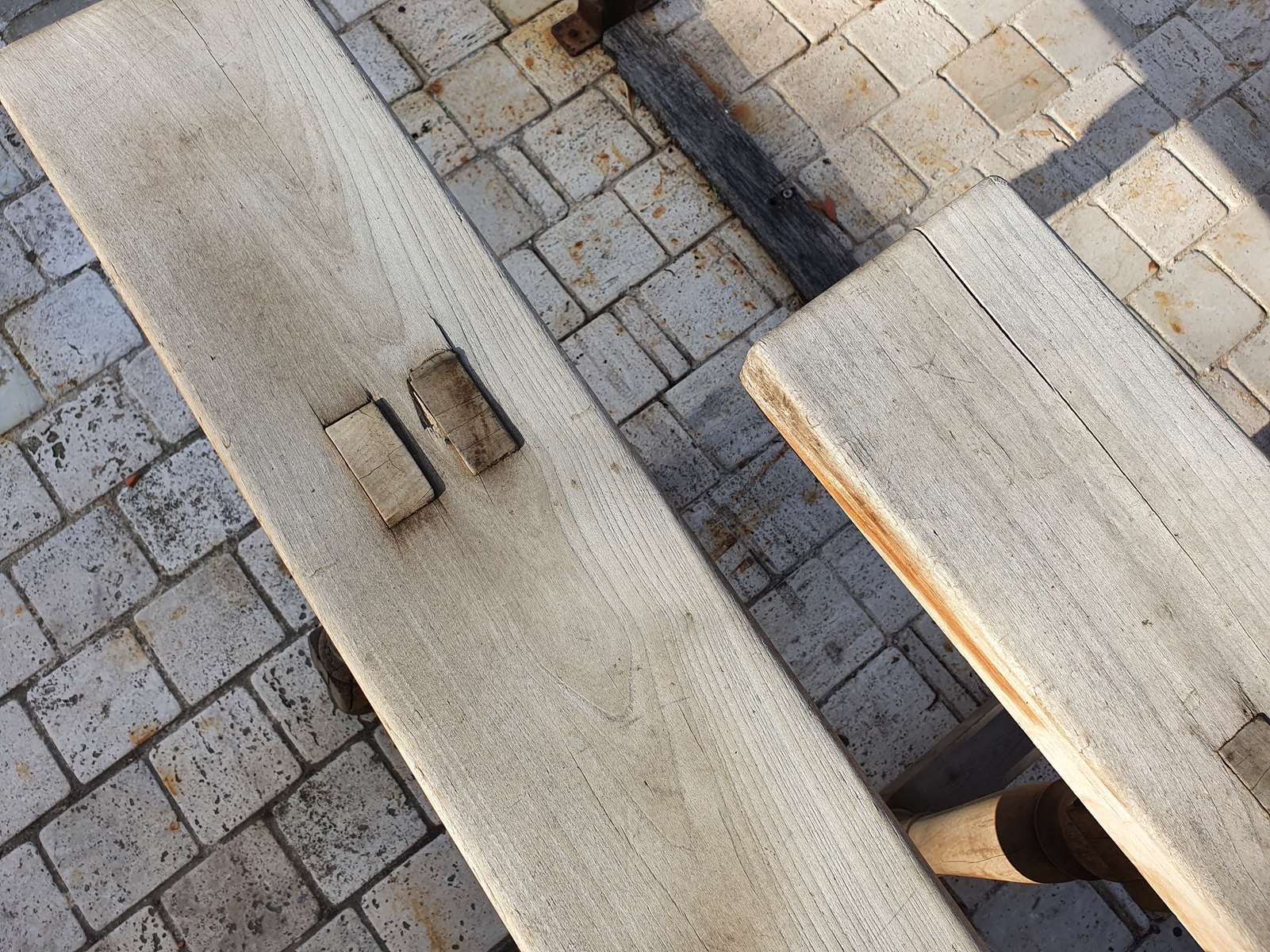 Pair of old decapes benches