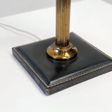 Black leather table lamp