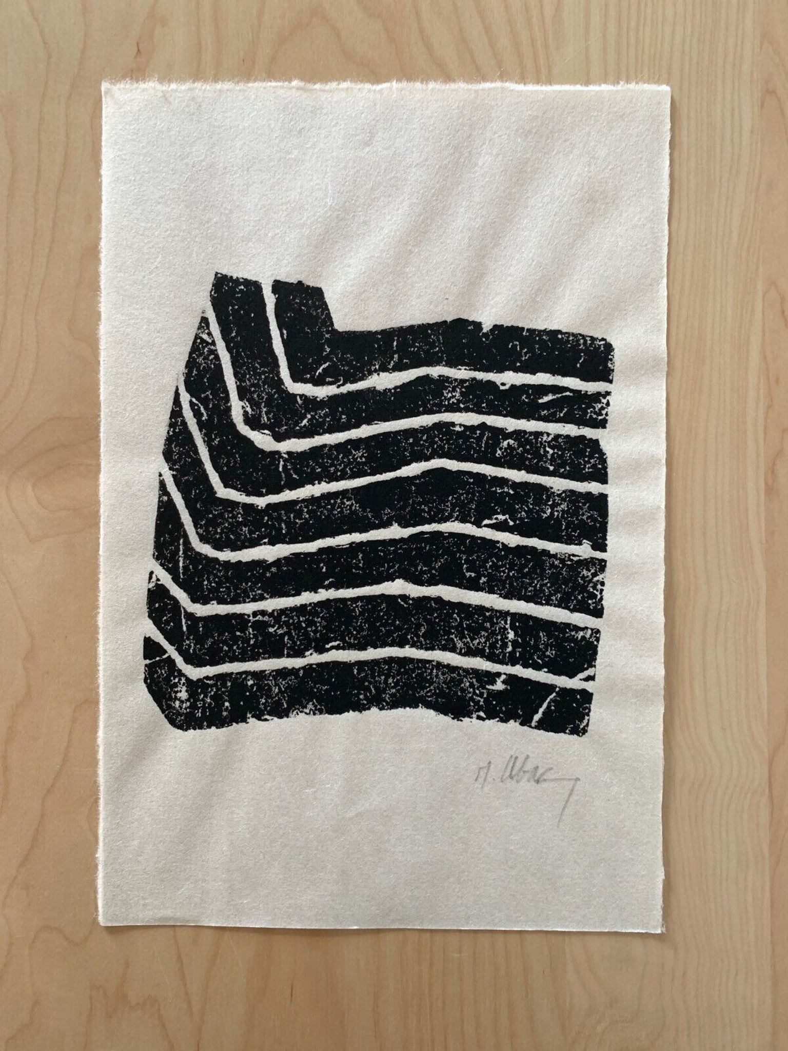 Original slate print on Japan by Raoul UBAC, Sillon I, 1975