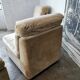 Pair of modular velvet armchairs and ottoman
