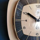 Vintage clock wall clock silent square "SMI Beige Black"