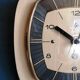 Vintage clock wall clock silent square "SMI Beige Black"