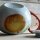 3-piece porcelain tea/coffee service Apilco - Hand-painted fruit design