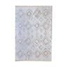 Tapis berbere 190x290 cm blanc motifs colorés