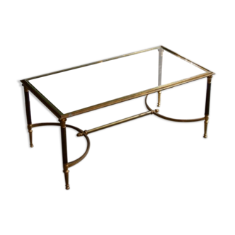 Glass and brass coffee table