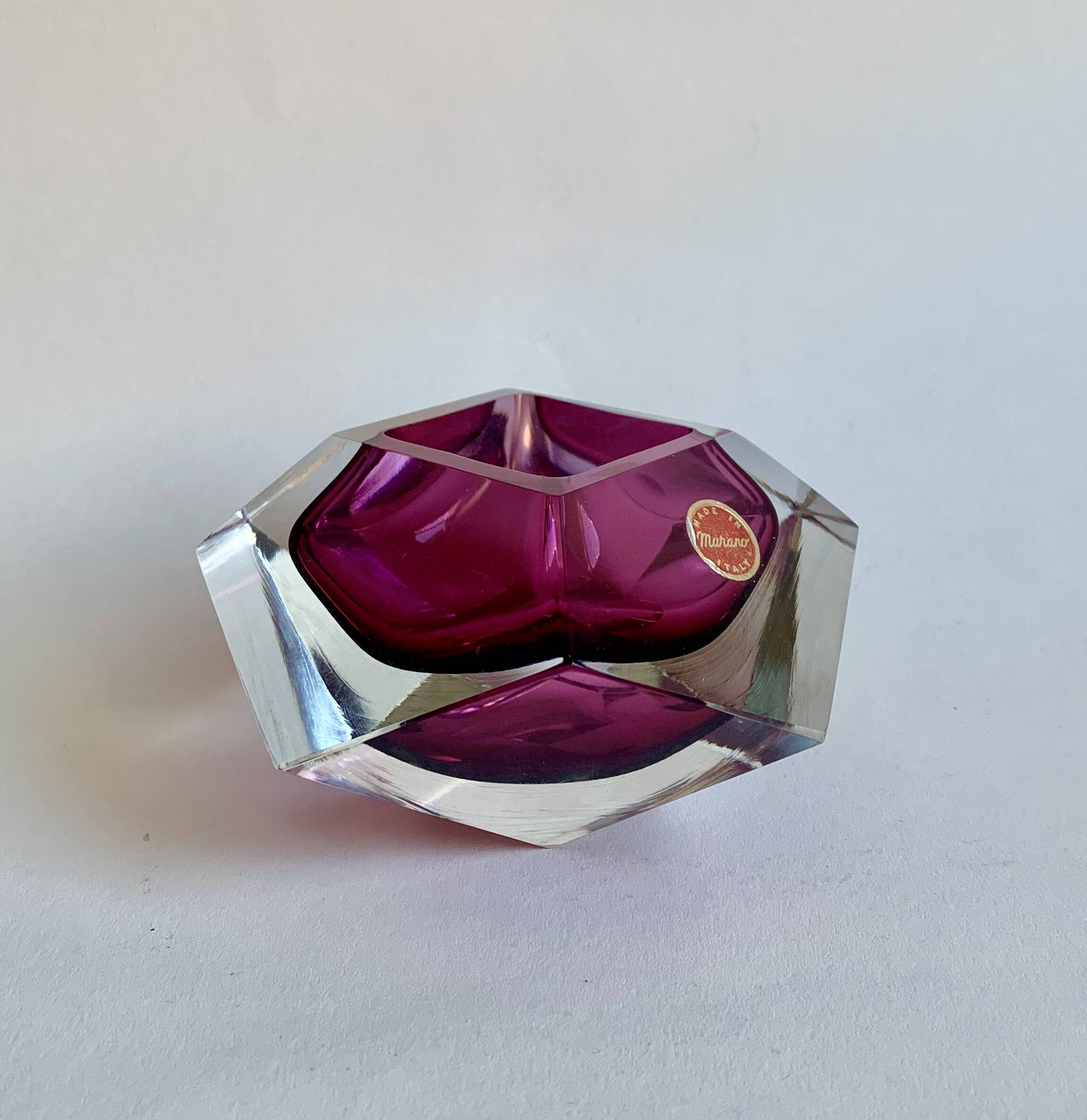 Murano Sommerso Ashtray, Italy 1970s