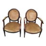Pair of Louis XVI medallion armchairs