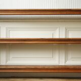 Raw solid wood shelf with 3 grooved levels