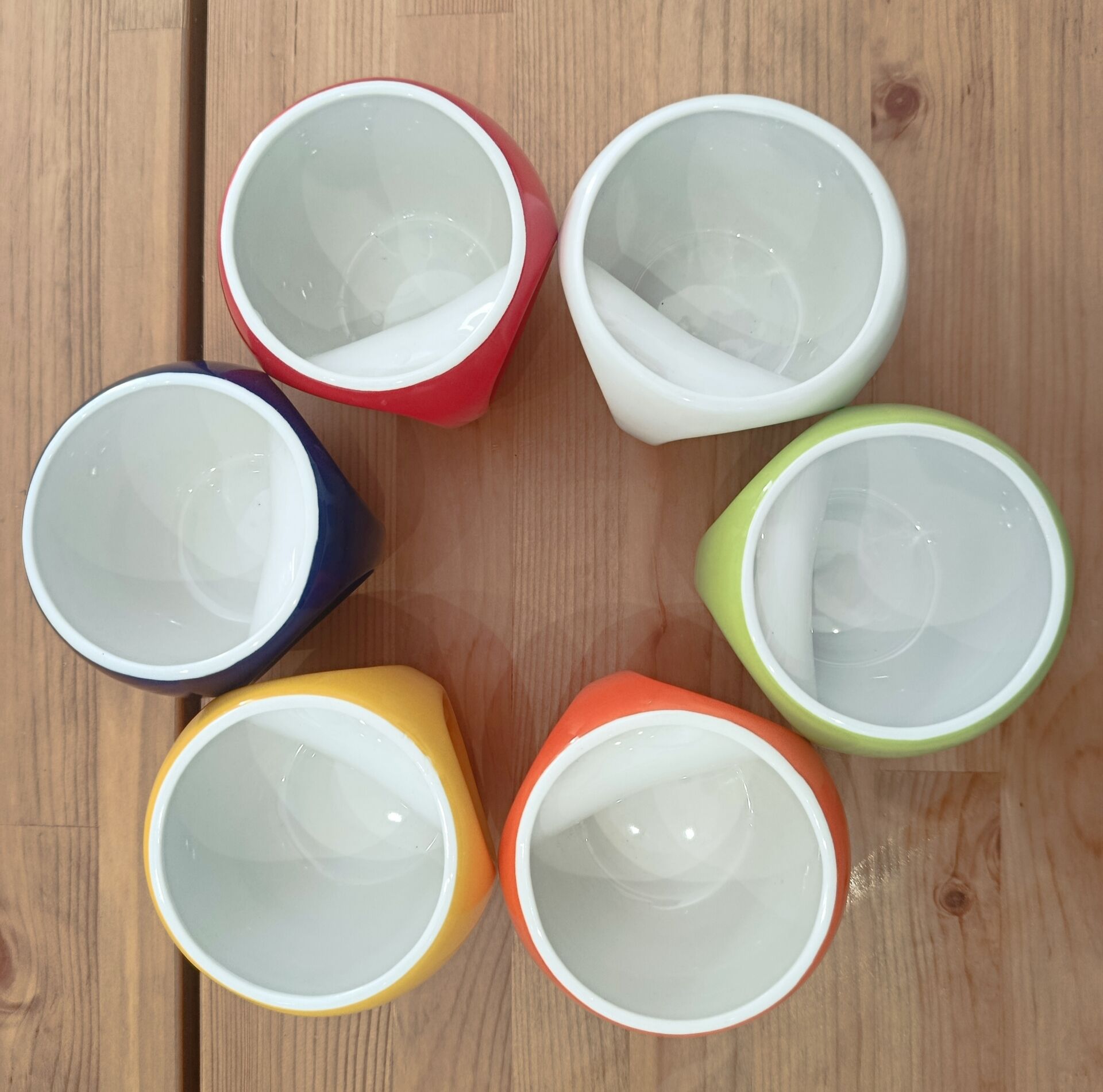 Set of 6 large mugs Pradel France – retro pop / Space Age design – mu