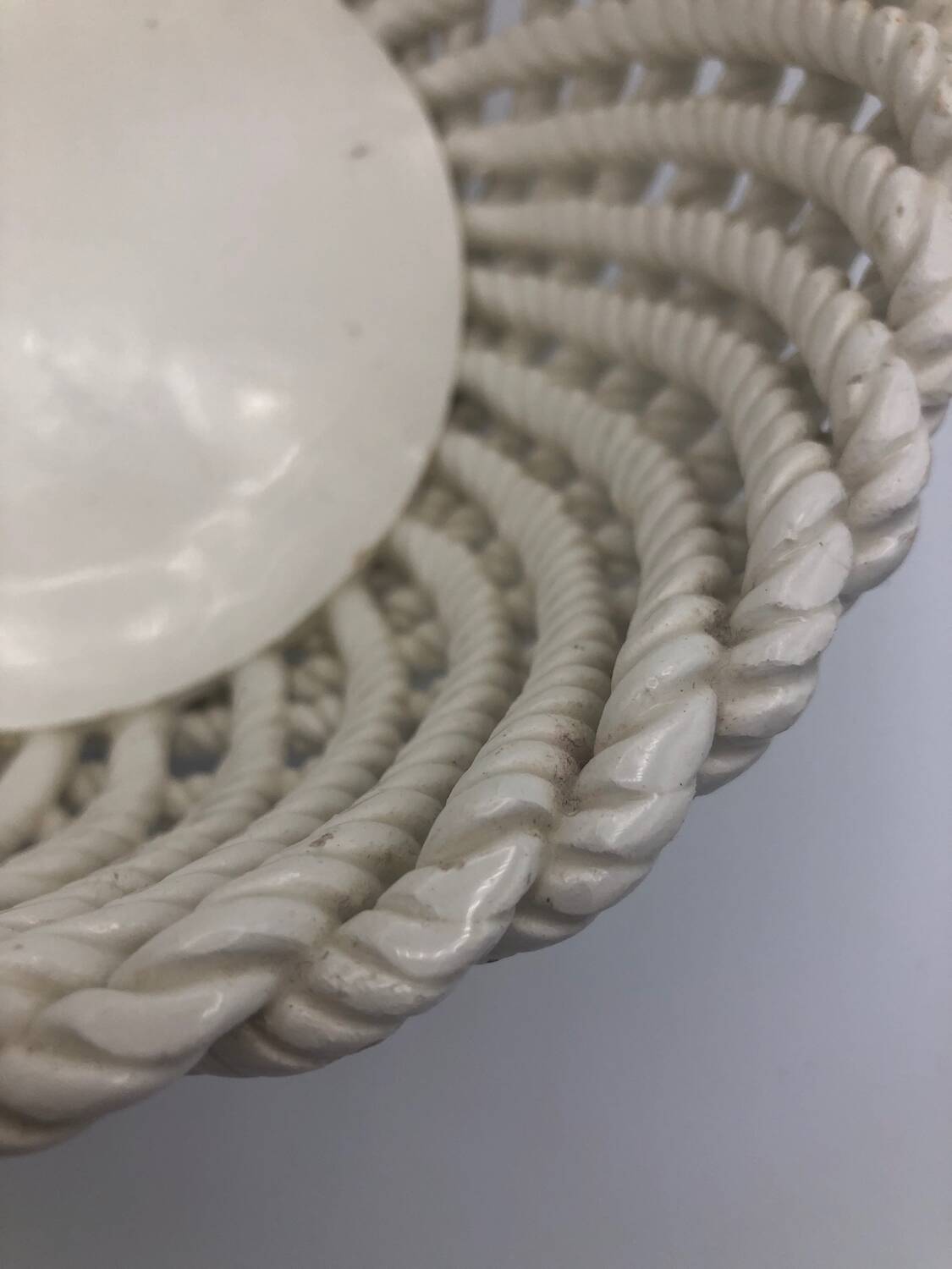 Woven ceramic basket