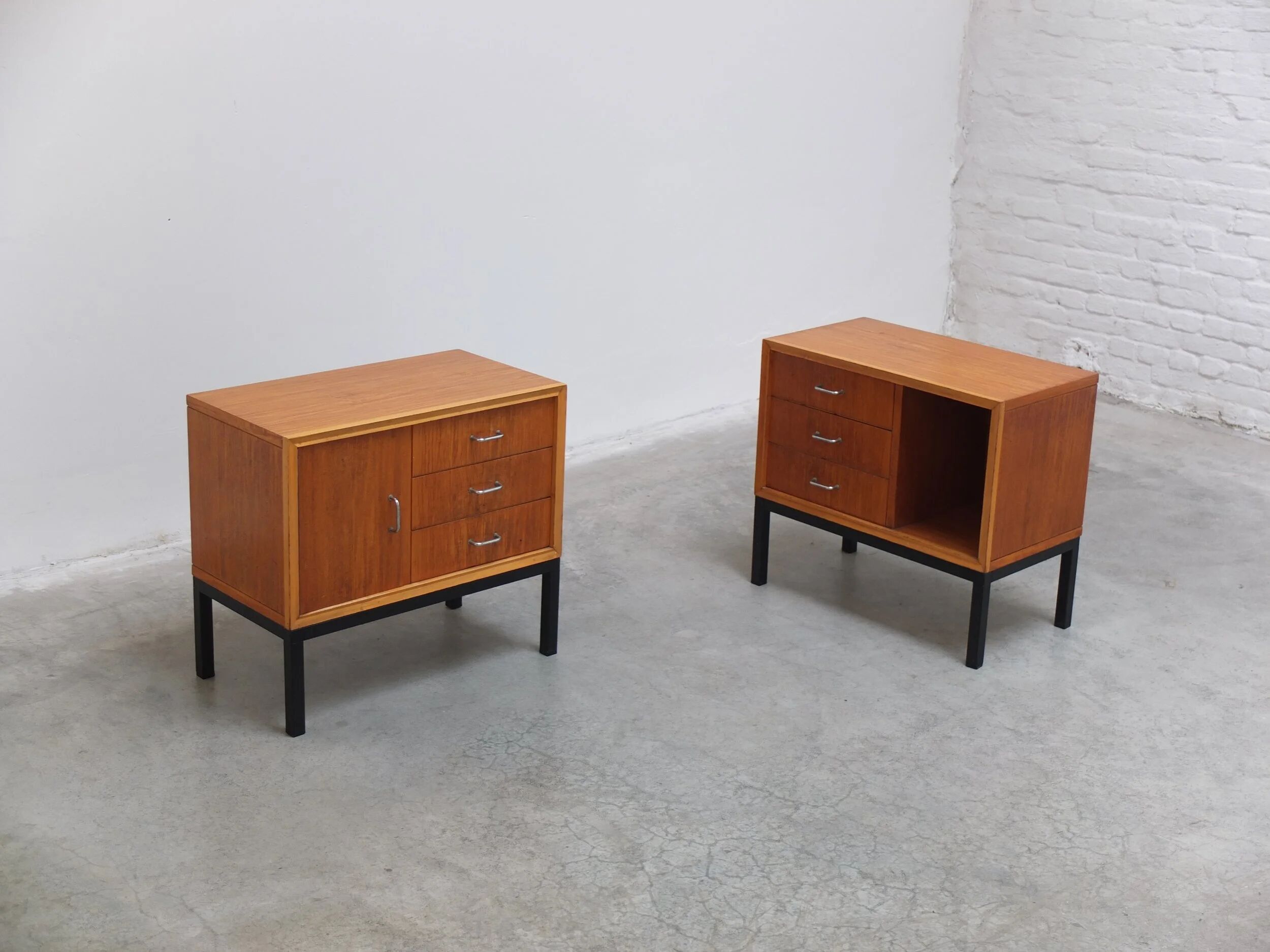 Pair of mid-century side tables in the style of Jos De Mey, 1950s