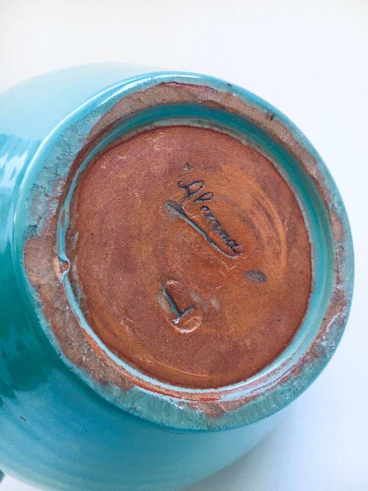 Art Studio Pottery Low Rope Decanter by Alexandre De Wemmel, Belgium, 1950s