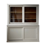 Library showcase ivory white sliding doors