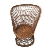 70s rattan basket chair