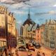 Ollier: oil on canvas mounted on panel, animated view of paris