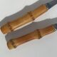 Salad cutlery in natural bamboo and stainless steel 70's