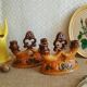 Pair of double barbotine candlesticks - vintage