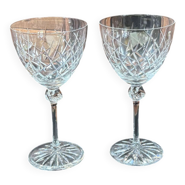 2 crystal stem glasses DAUM model Bolero