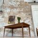 Vintage farmhouse table with spindle legs.