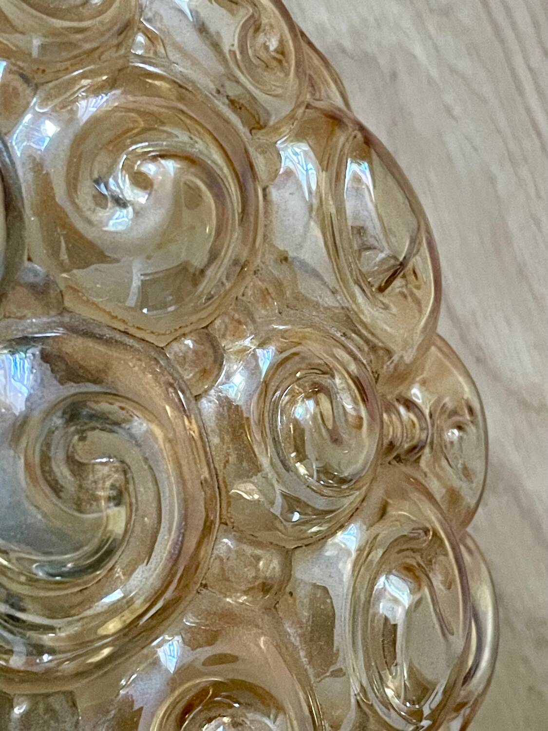 Helena Tynell Vintage Snail Amber Glass Ceiling Light